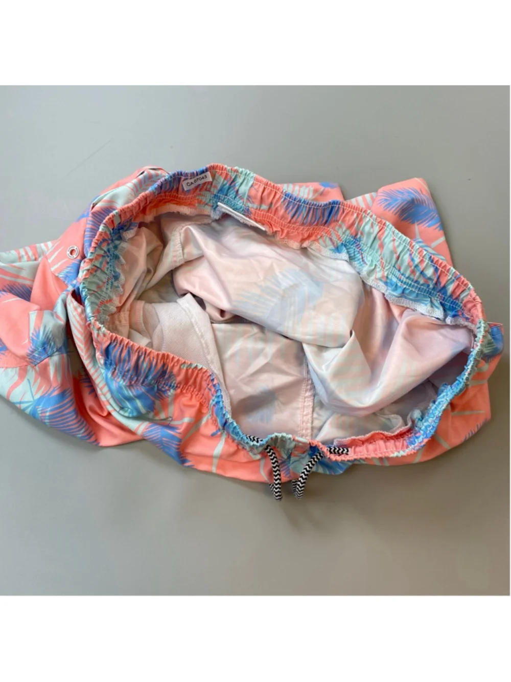 Boardies Swim Trunks Mens XL Pink Blue Palm Coastal Beach California Preppy